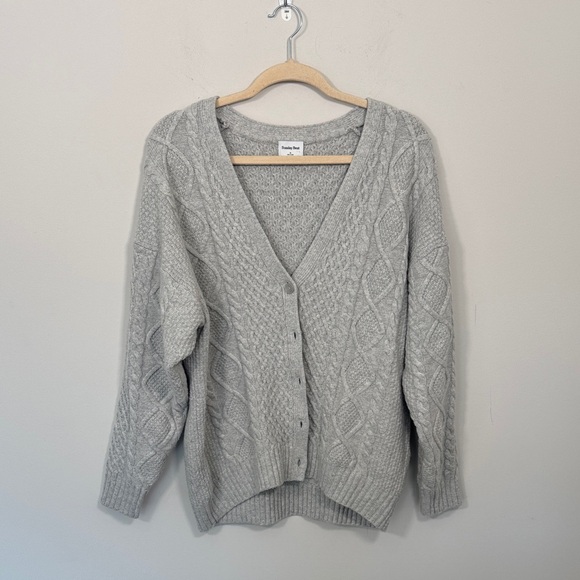 Aritzia Light Blue Cable Knit Button-Up Cardigan - Picture 3 of 6